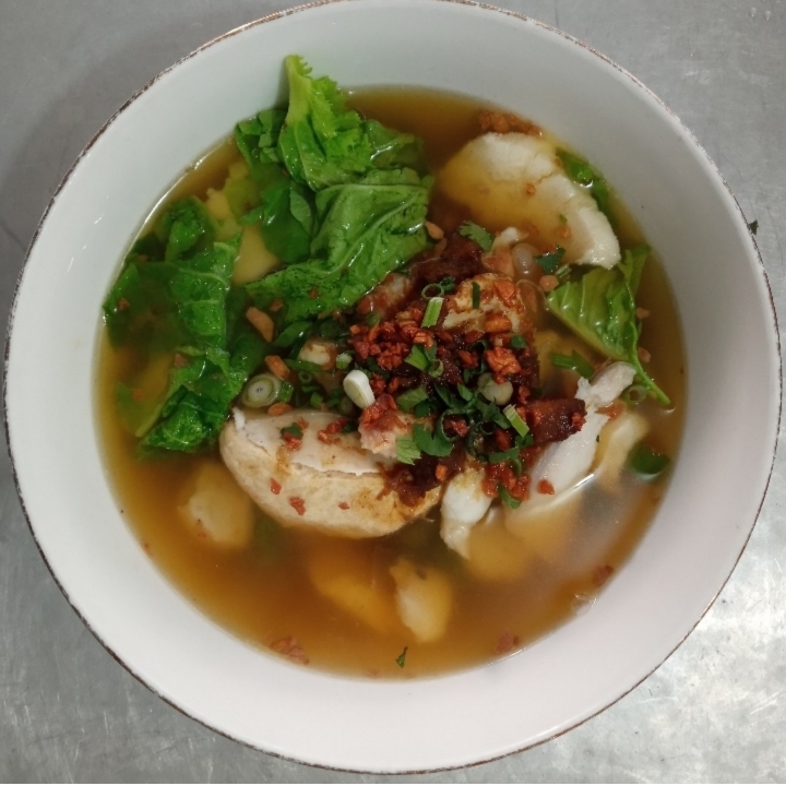 Sup Ikan Campur Bakso Telor Asin