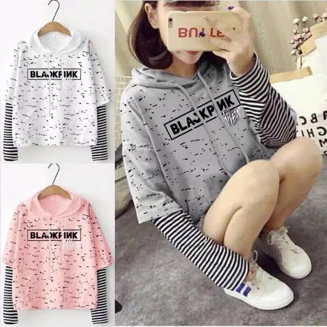 Sweater  jaket hodie BLACKPINK BLASTER FULL PRINT bahan babyterry fit