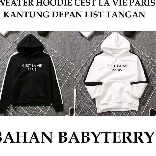 Sweater Hoodie Wanita Cest La Vie Paris