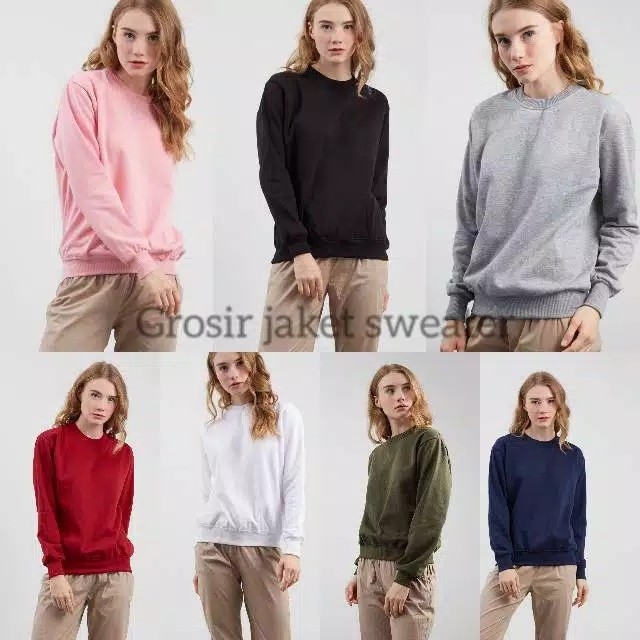 Sweater polos basic pria wanita