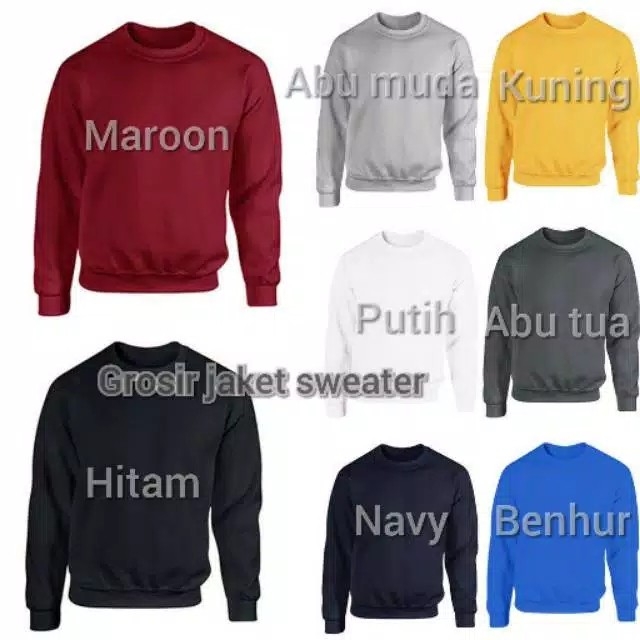 Sweater polos basic pria wanita 2