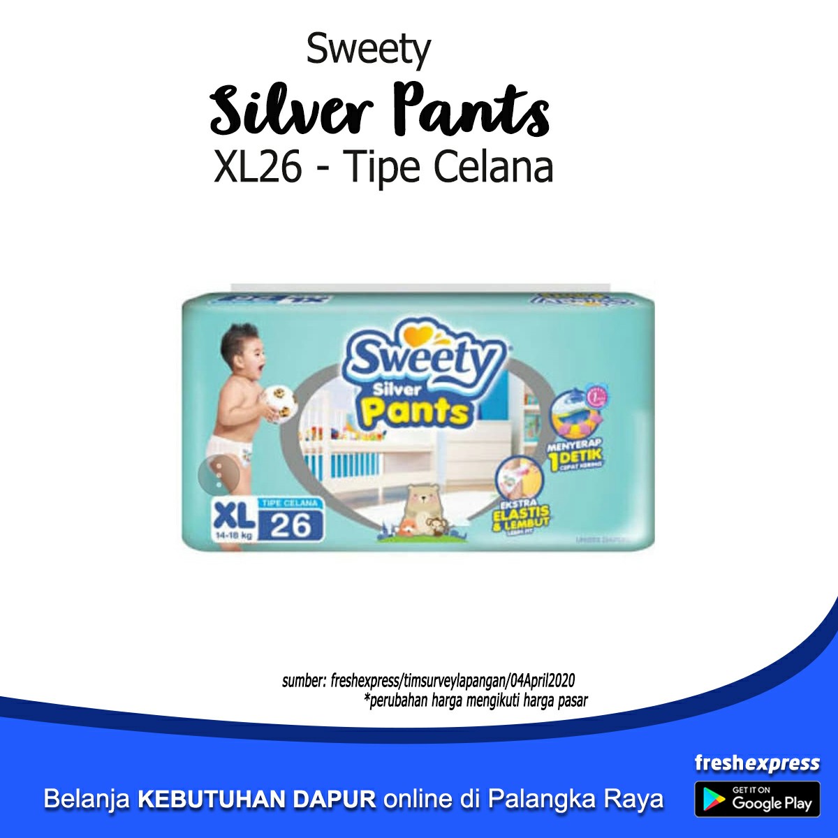 Sweet Silver Pants XL28 Celana