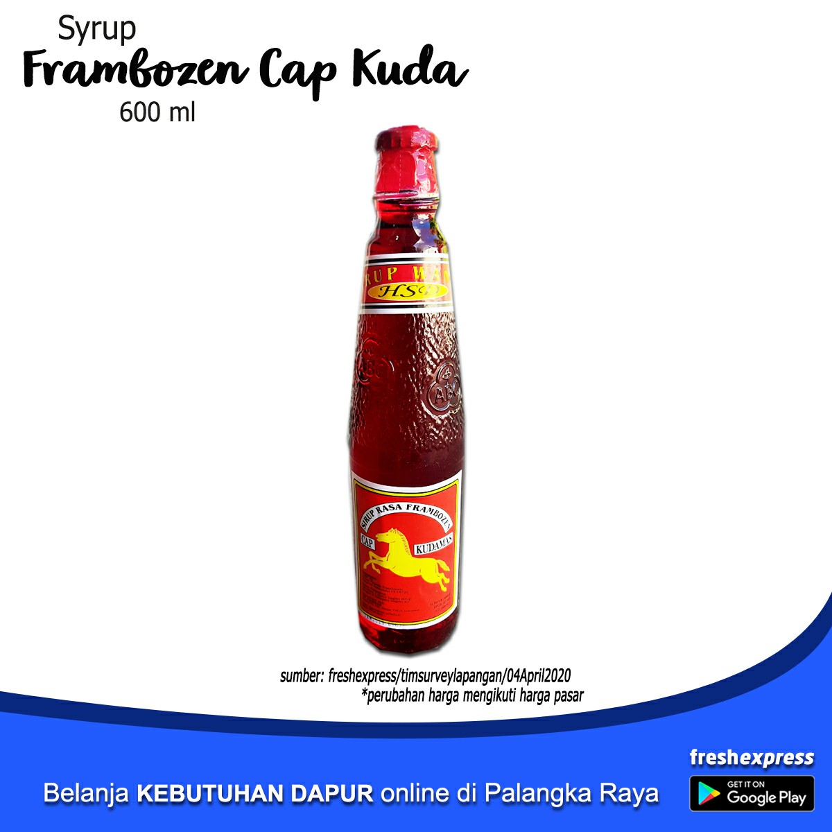 Syrup Cap Kuda Rasa Frambozen 600 Ml