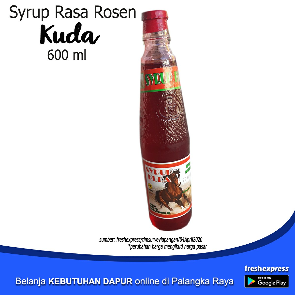Syrup Cap Kuda Rasa Rosen 600 Ml