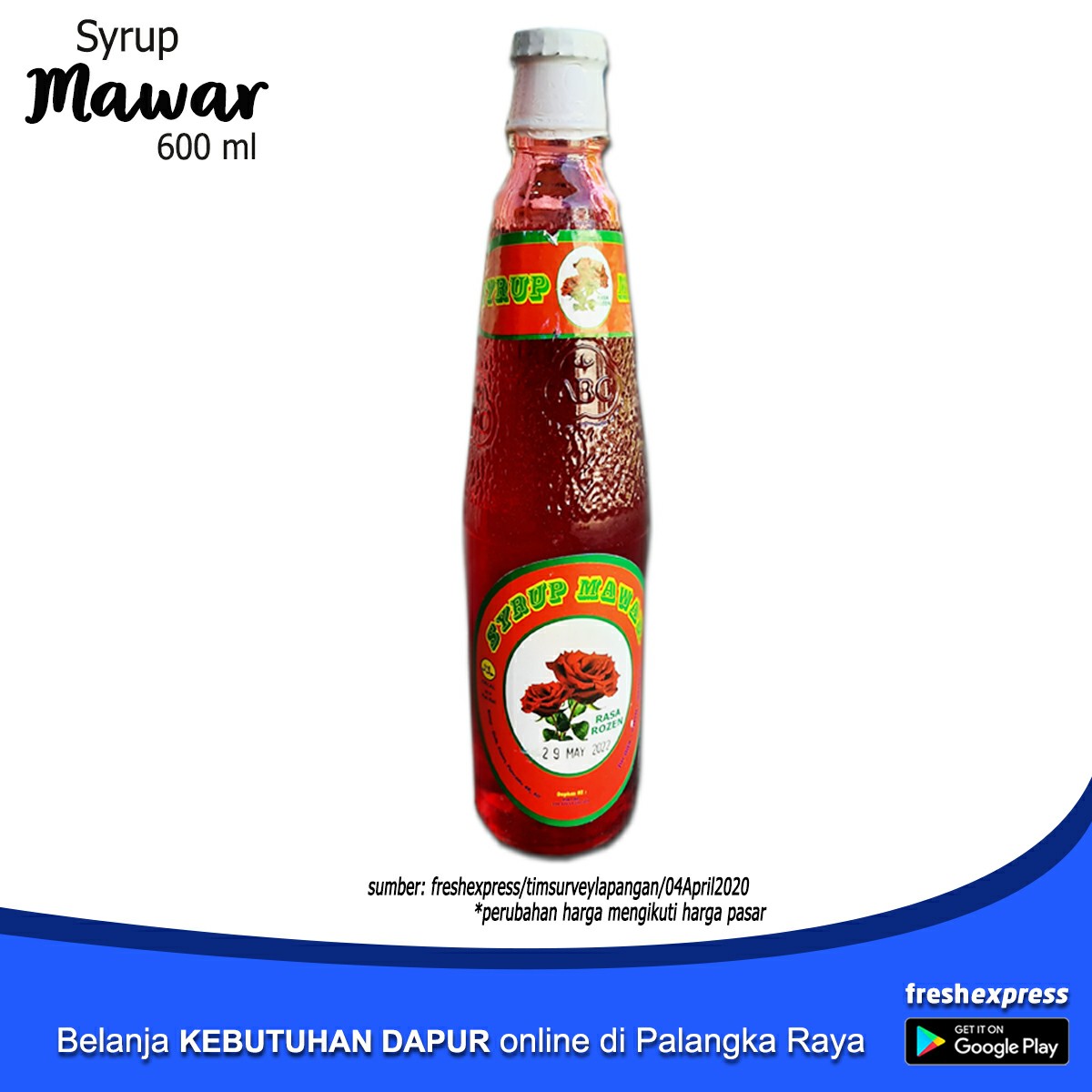 Syrup Cap Mawar 600 Ml