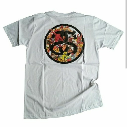 T Shirt Kaos Distro Skate STUSSY X MARVEL