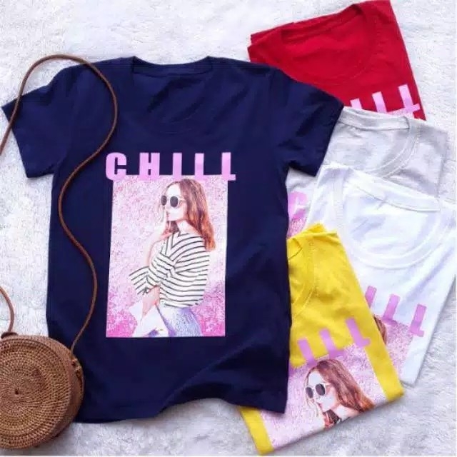 T-shirt Chillkaos cewek ChillTumblr Tee Chill bhn spandex fit l