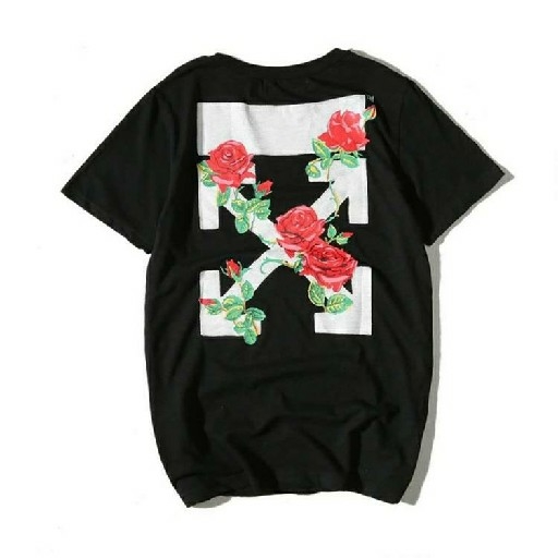 T shirt Kaos Distro Skate OFF WHITE Flower