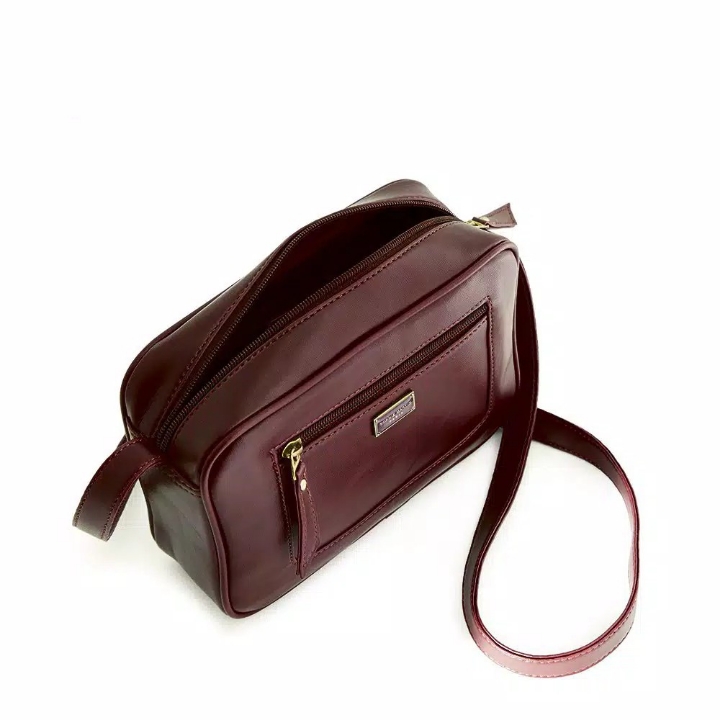 TAS SELEMPANG WANITA SOPHIE MARTIN CHESS T3701B7 MAROON KULIT PREMIUM  2