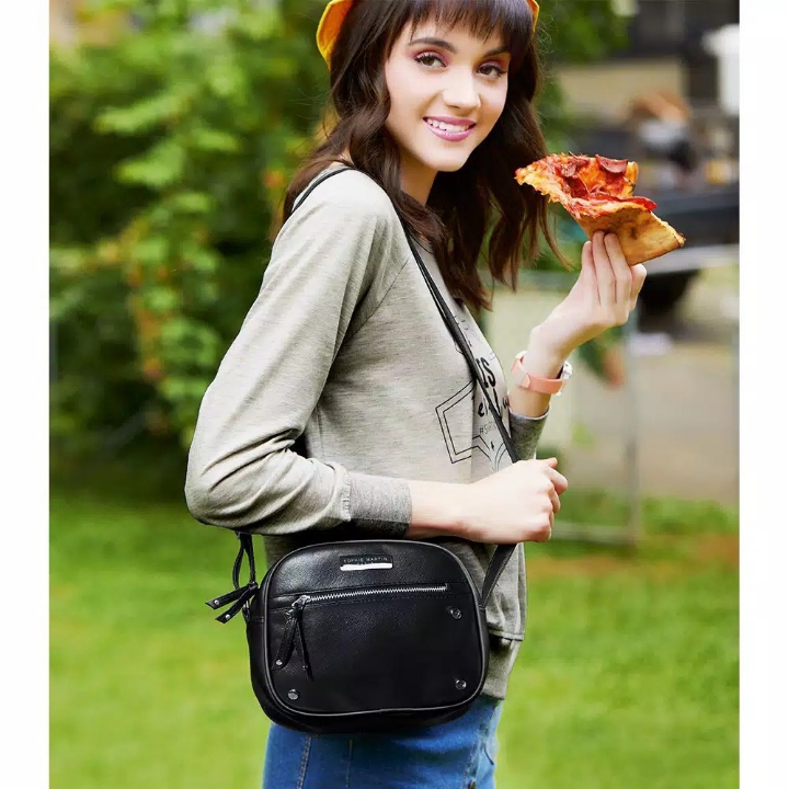 TAS SELEMPANG WANITA SOPHIE MARTIN IMPORT HITAM 4