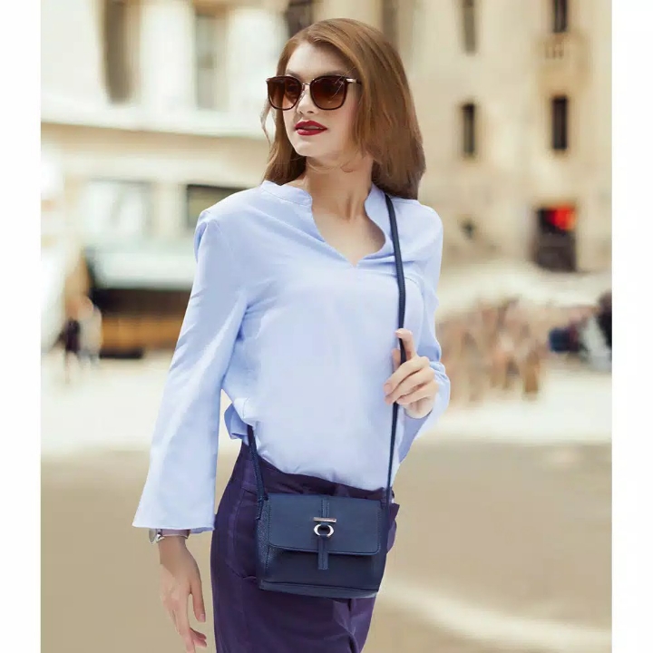 TAS SELEMPANG WANITA SOPHIE MARTIN KULIT KECIL KAREN NAVY T4518N1 ORI  4