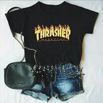 TEE CROP THRASHER HITAM 