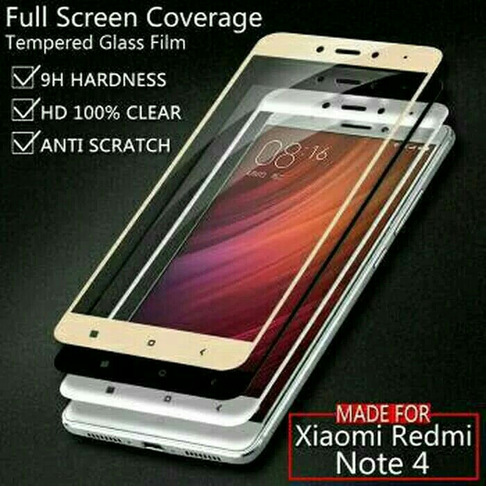 TEMPERED GLASS COLOR  WARNA XIAOMI REDMI NOTE 4 MEDIATEK ANTI GORES