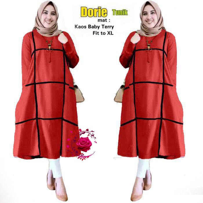 TNK -WN TUNIK DORIE MERAH CABE ALLSIZE FIT XL