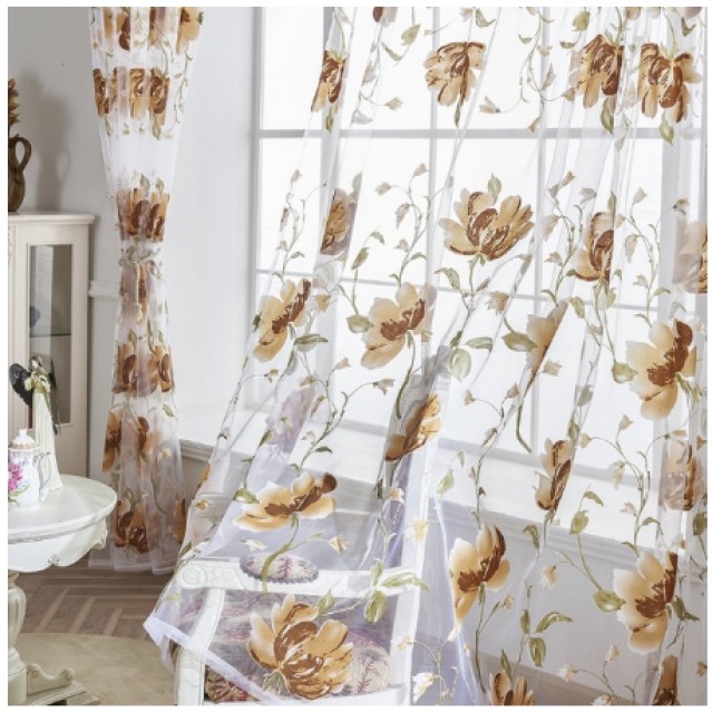 TR-16 Tirai transparan Bunga