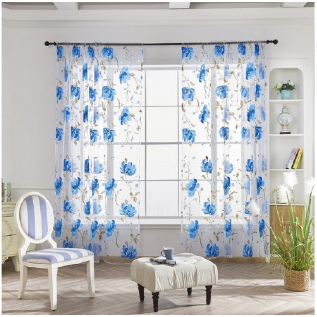 TR-16 Tirai transparan Bunga 3