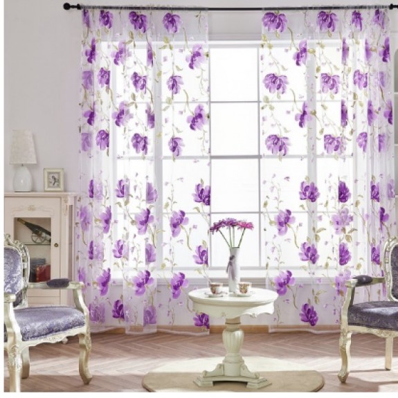 TR-16 Tirai transparan Bunga 4