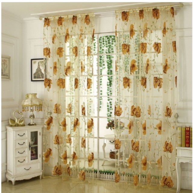 TR-16 Tirai transparan Bunga 5