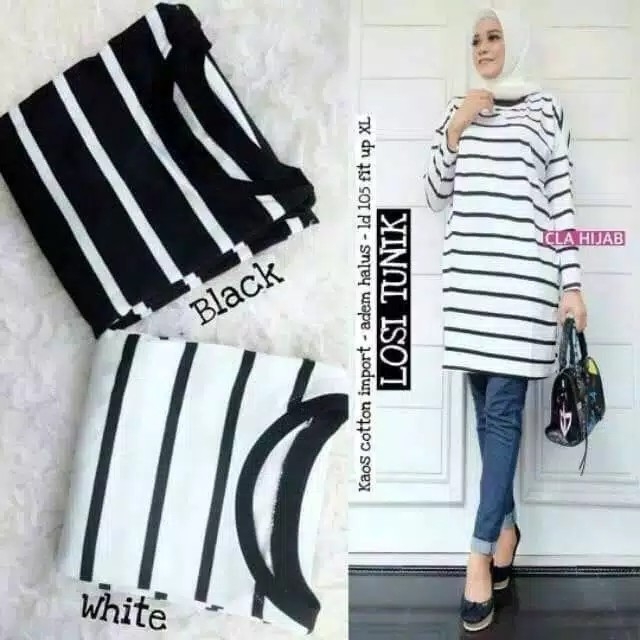 TUNIK LOSI FIT XXL PAKAIAN MUSLIM BHN SPANDEX SALUR