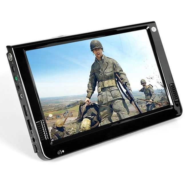 TV Portable ini berukuran 10 inch memiliki fitur lengkap antara lain 4