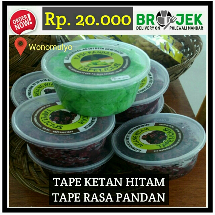 Tapelicius Tape ketan hitamTape Rasa Pandan