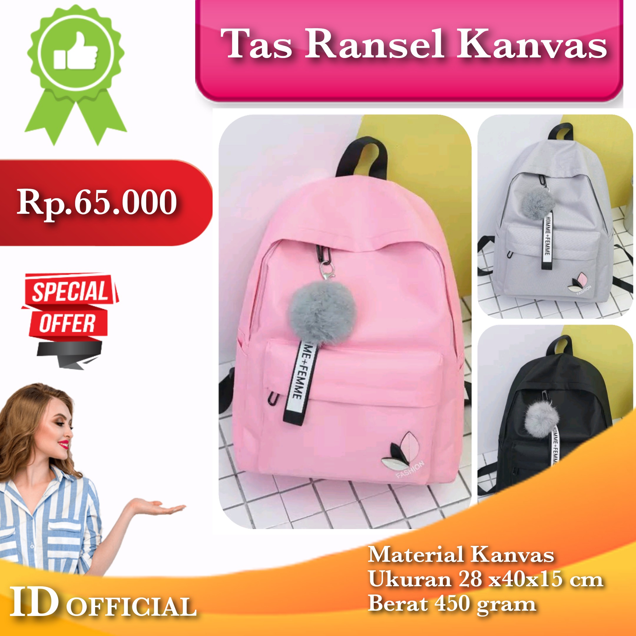 Tas Ransel Kanvas