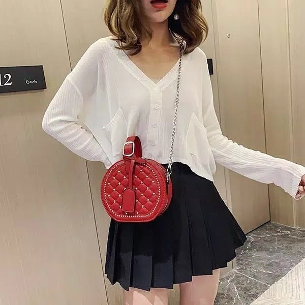 Tas Selempang Wanita Import Bulat Manik 2