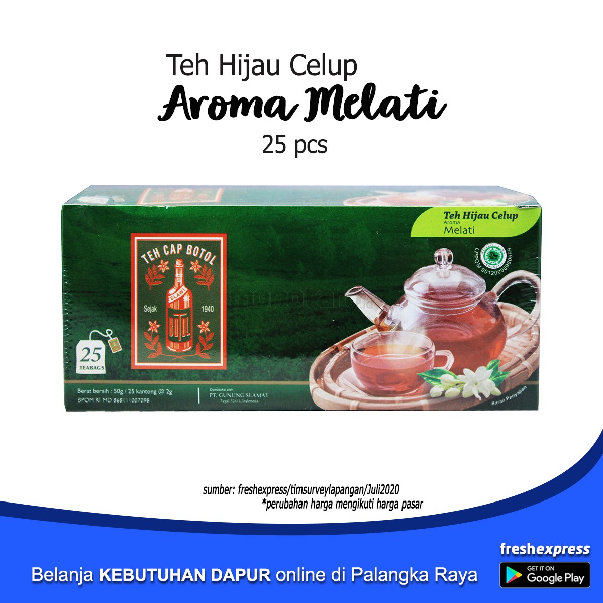 Teh Hijau Celup Aroma Melati Isi 25 Pcs