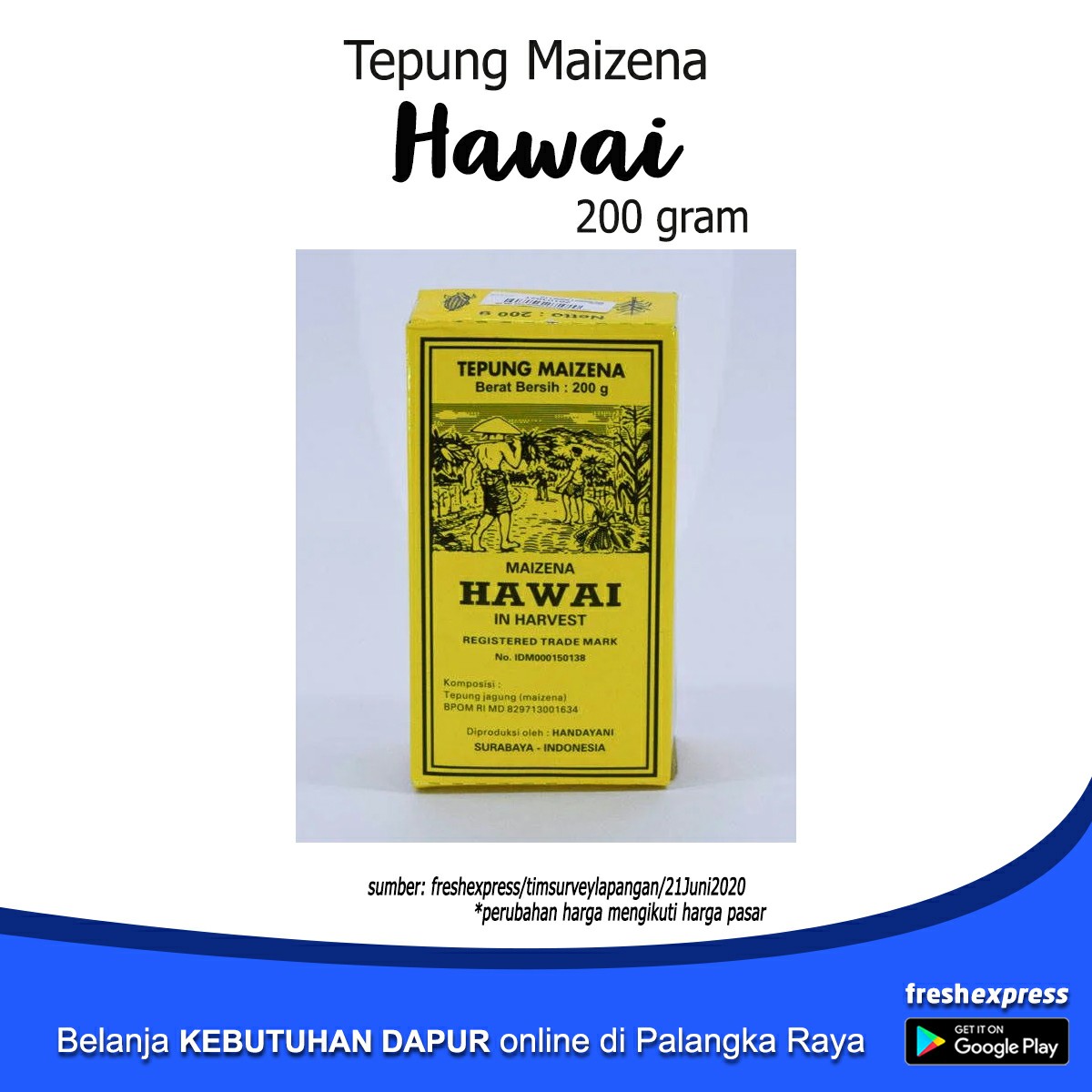 Tepung Maizena Hawai 200 Gram