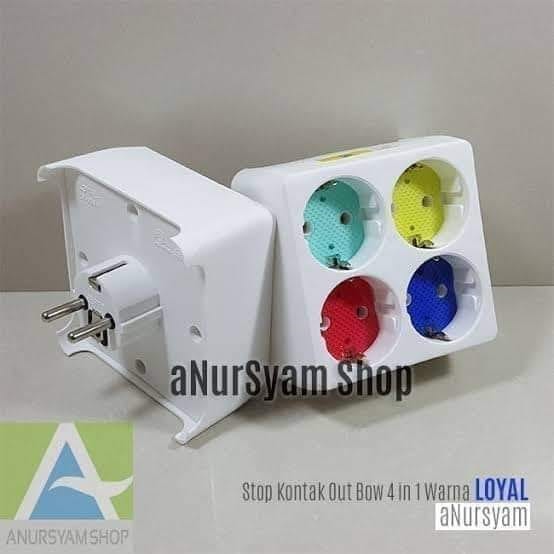 Terminal Kuningan Steker Stop Kontak Out Bow 4 In 1 Loyal Ly-906W