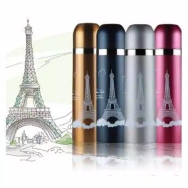 Termos Motif PARIS 500ml Stainless Tali Karakter Botol Minum Unik