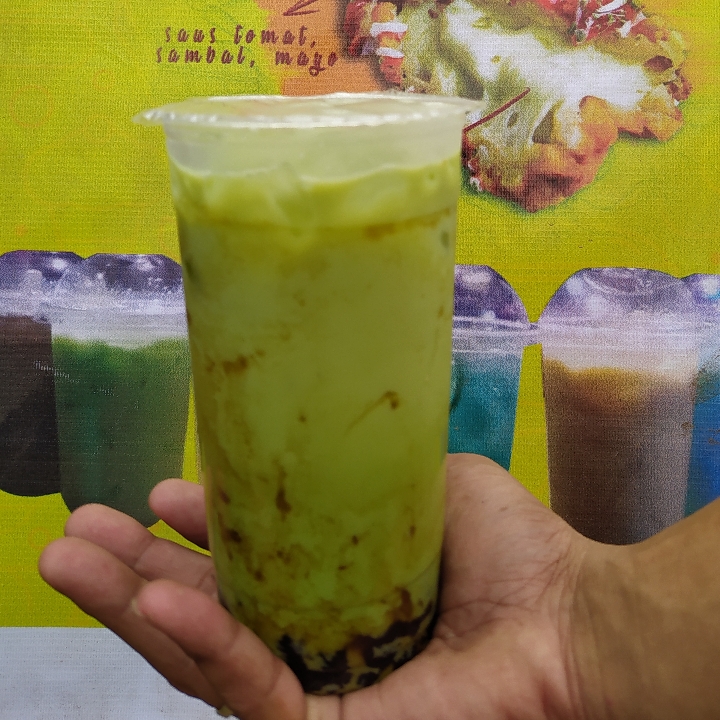 Thai tea greentea boba