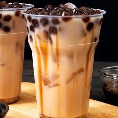 Thai tea boba plus gula aren cup small