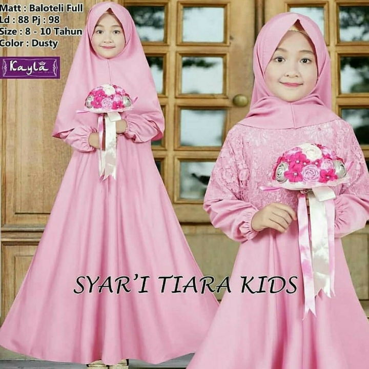 Tiara Kids  Gamis Syari Anak  Baju Muslim Anak Perempuan