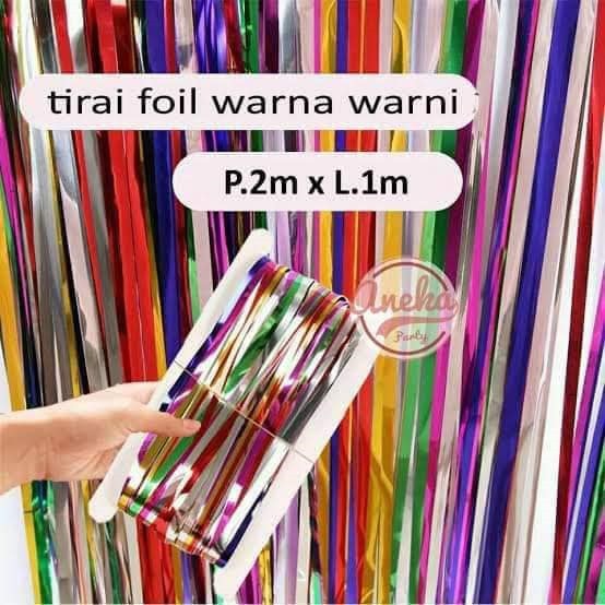 Tirai Ulang Tahun Rainbow Foil Fringle Curtain
