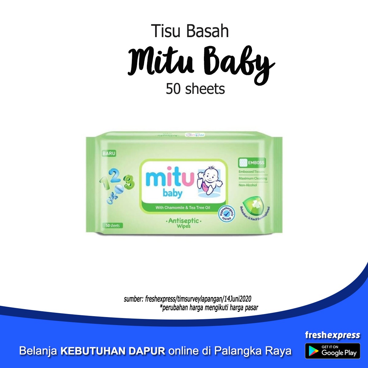 Tisu Basah - Mitu Baby 50 Sheets