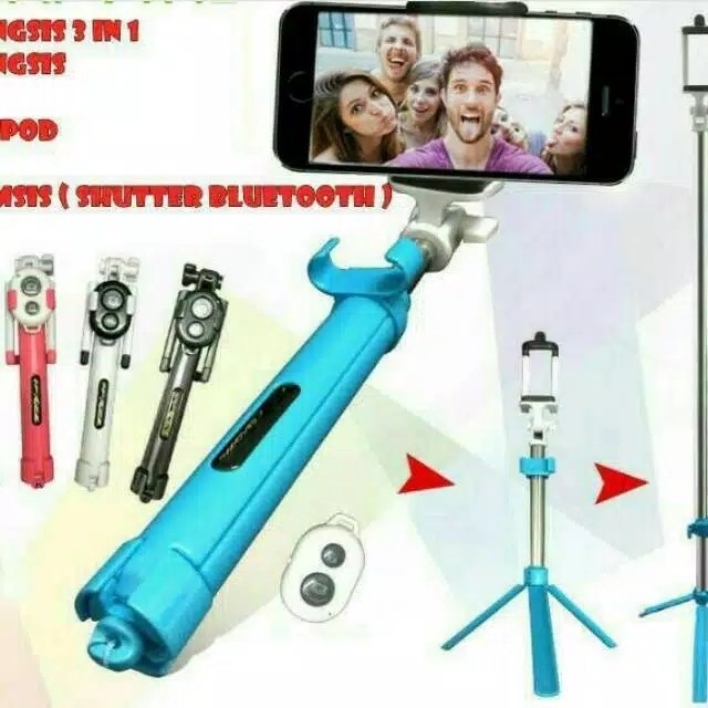 ToNgSiS 3in1  Tripod  Tomsis Bluetooth  Selfie Stick