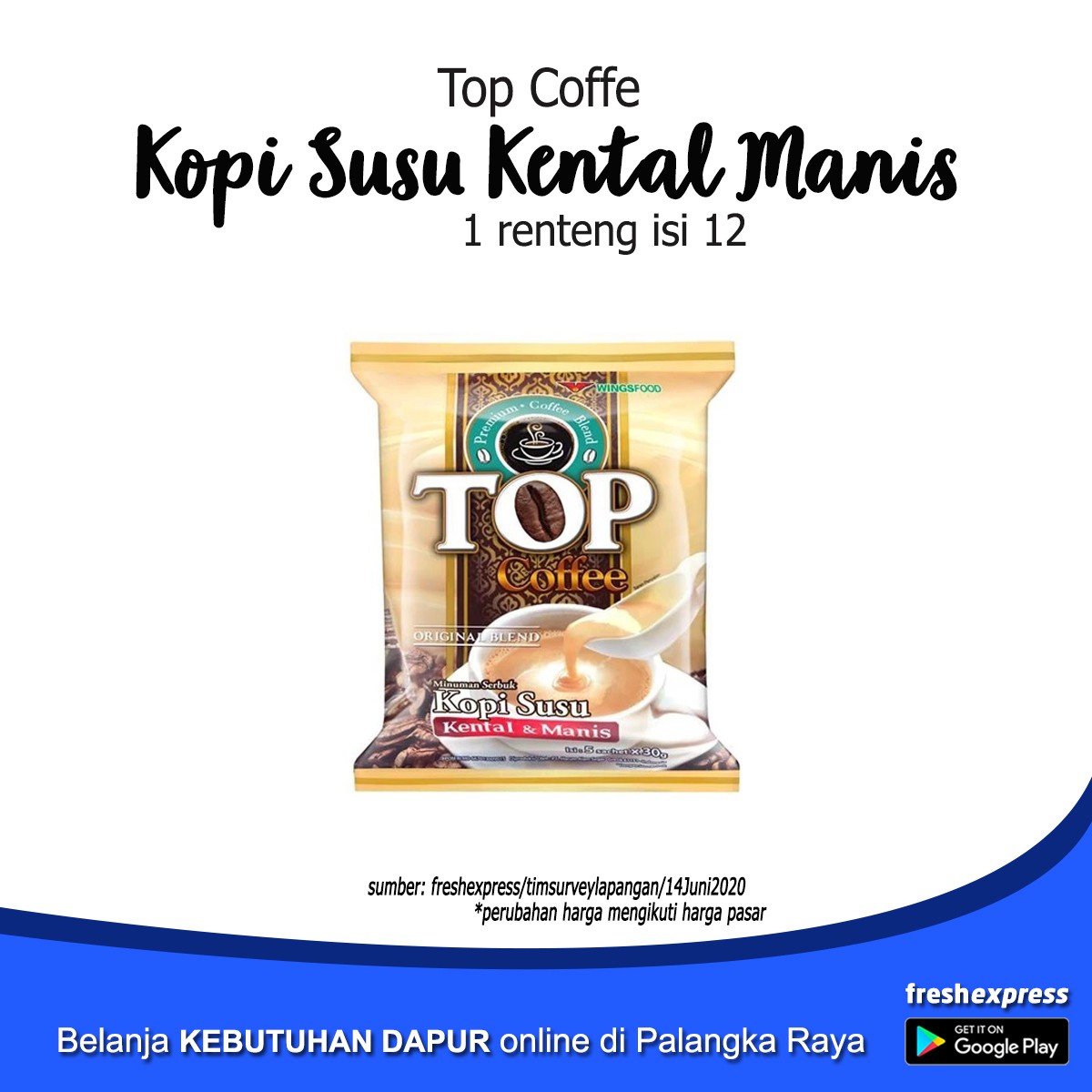 Top Coffee Kopi Susu Kental Manis Isi 11