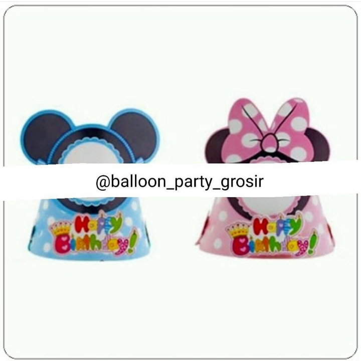Topi Ulang Tahun Motif Mickey Minnie