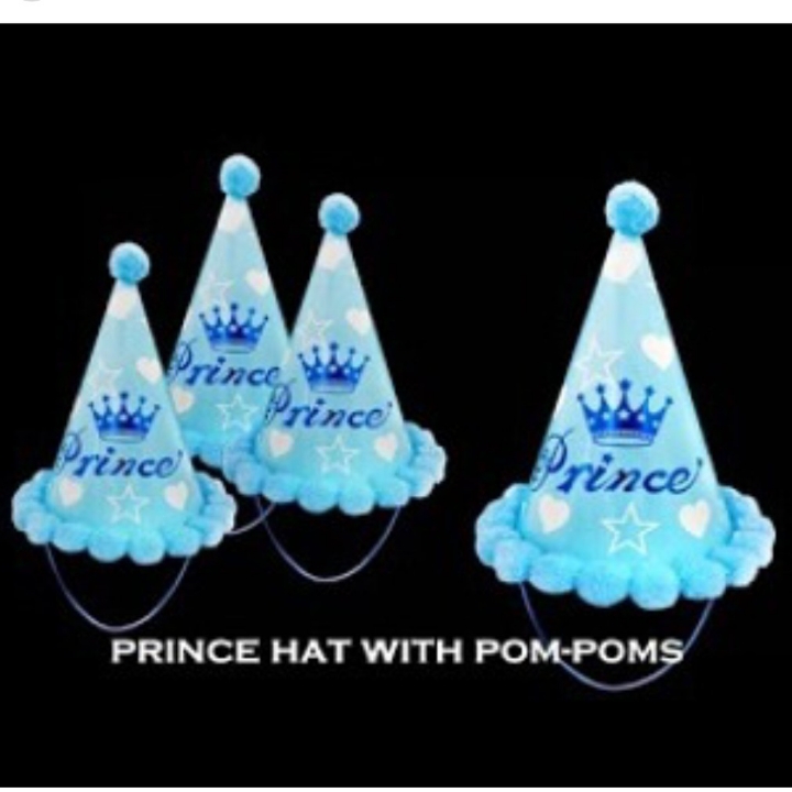 Topi Ulang Tahun Pom Pom Pink Dan Biru