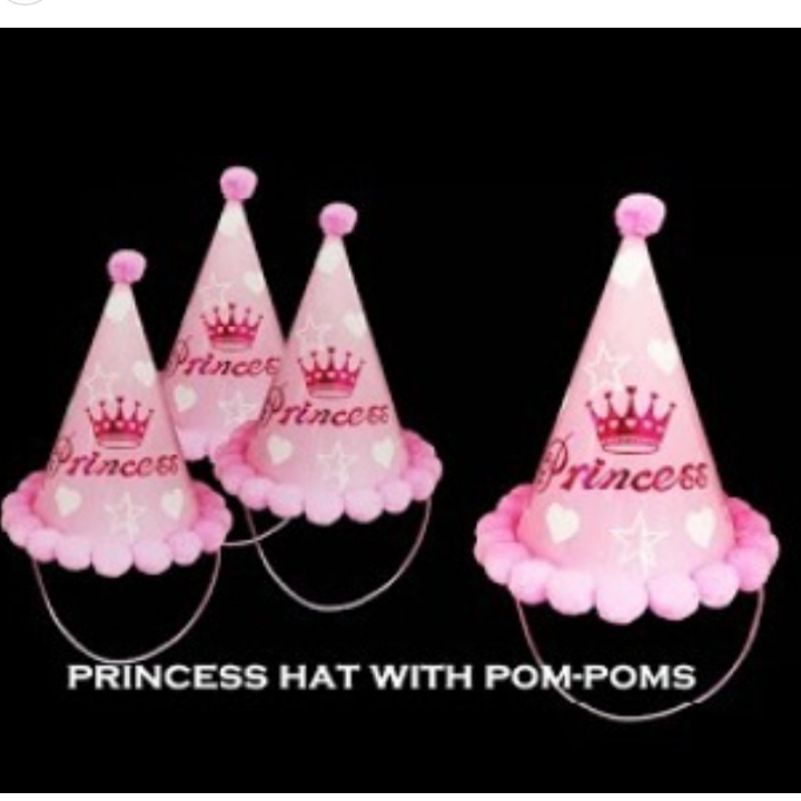 Topi Ulang Tahun Pom Pom Pink Dan Biru 2