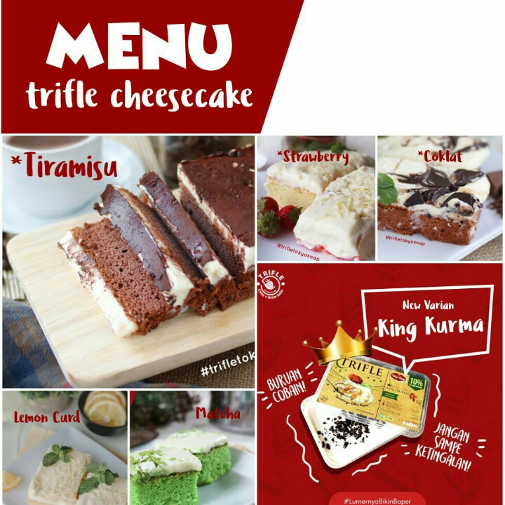 Trifle Cheesecake 500 Grm Coklat-vanilla-strowberry-Lemon