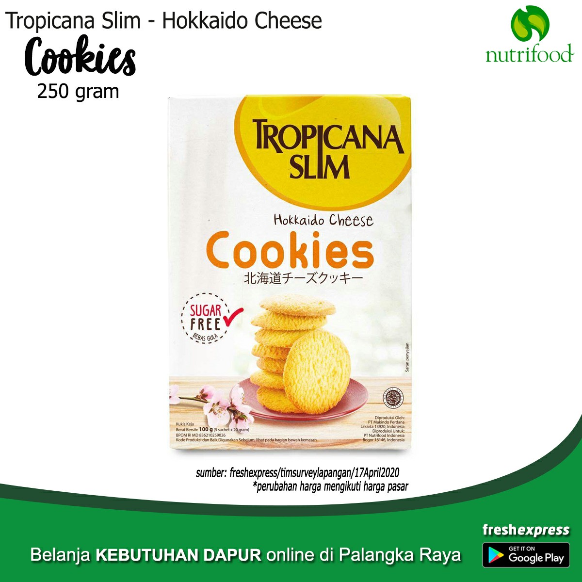 Tropicana Slim - Cookies - Hokkaido Cheese 100 Gram