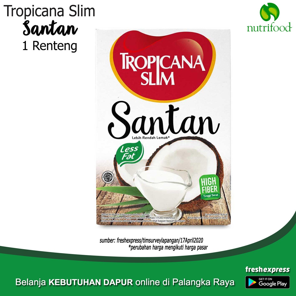 Tropicana Slim - Santan 1 Renteng Isi 10