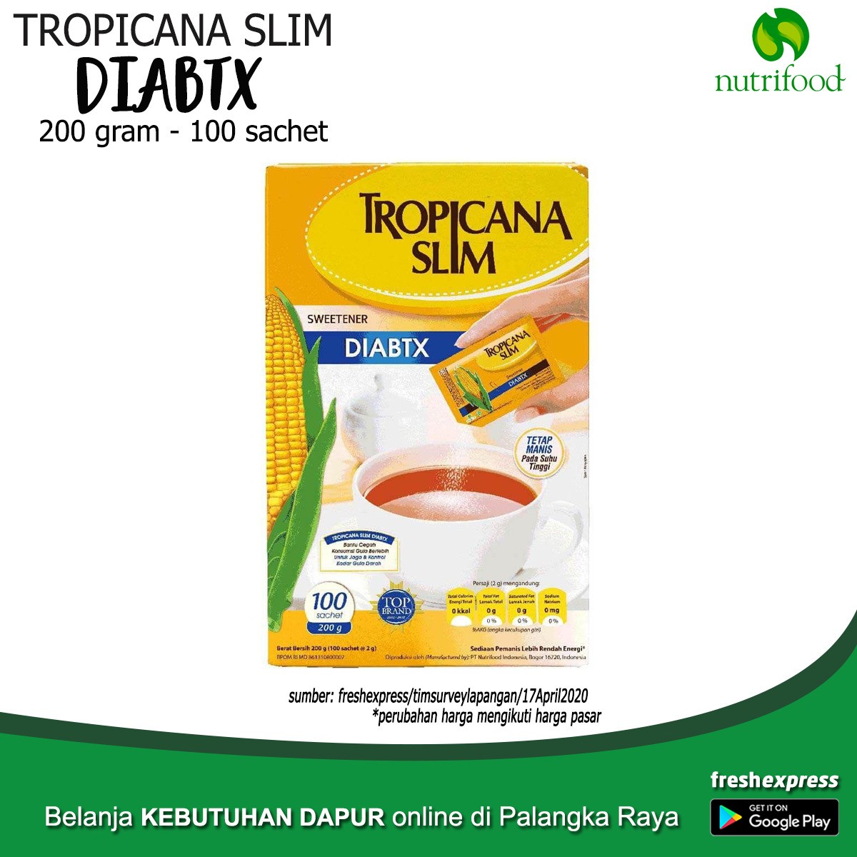 Tropicana Slim DIABTX 200 Gram - 100 Sachet