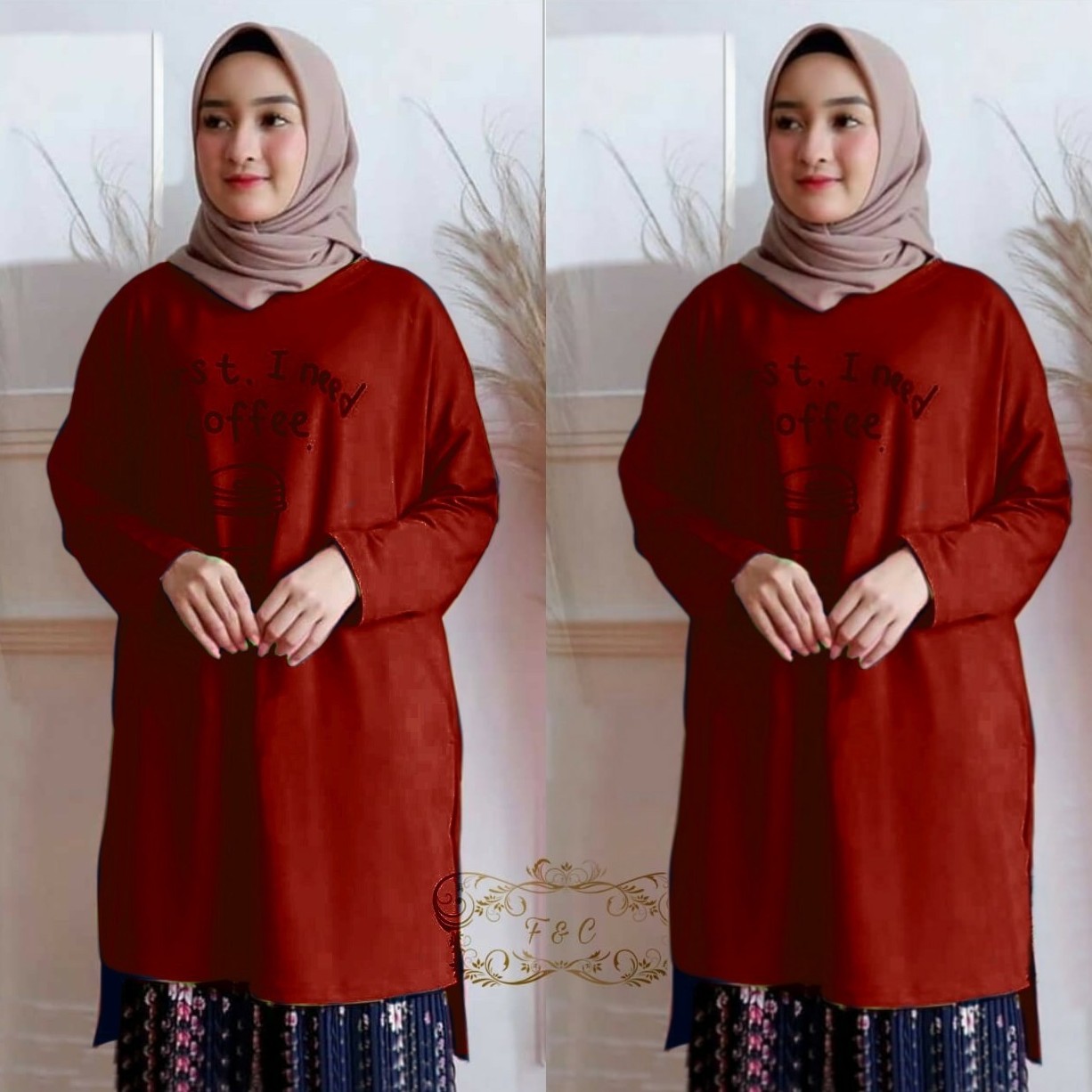 Tunik Coffe Maroon