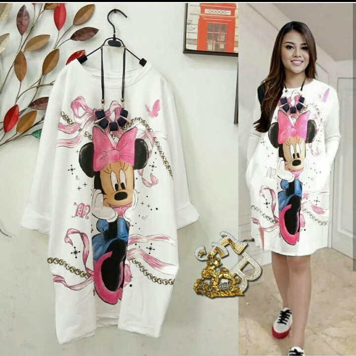 Tunik Miniecute Warna Putih All Size Fit XL