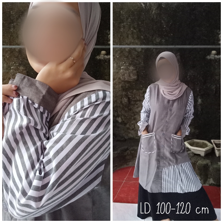 Tunik Stripe Abstrak