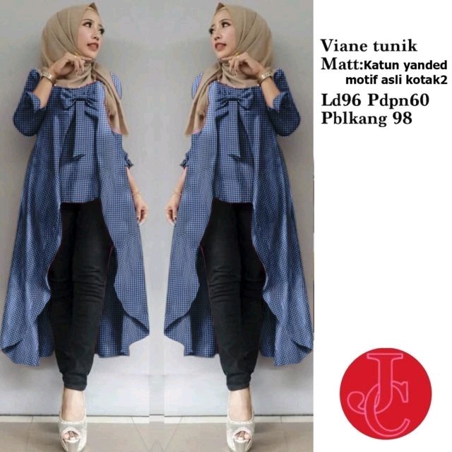 Tunik Viane Kotak Biru