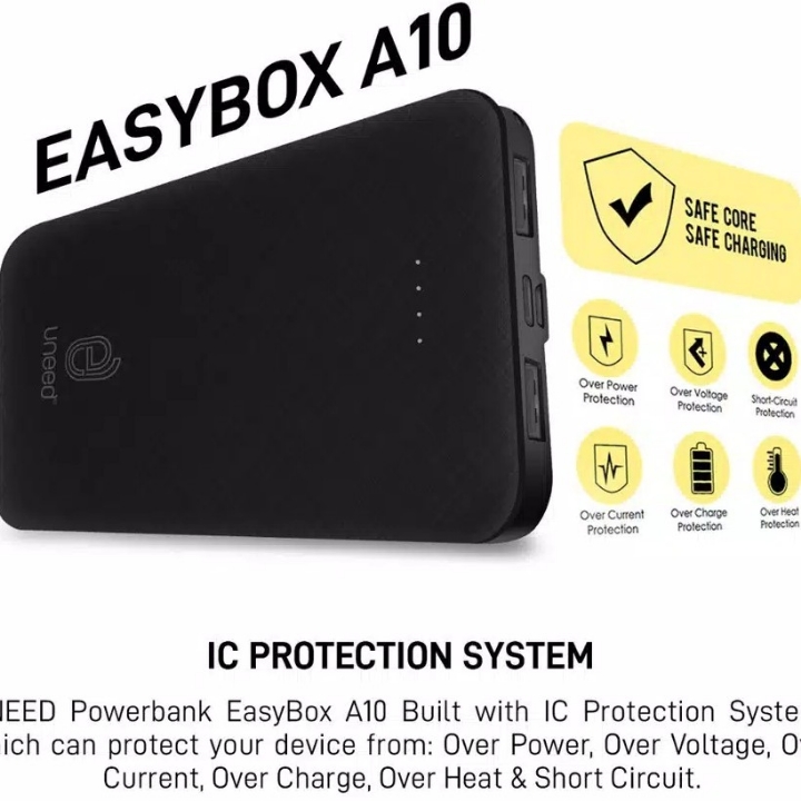 Power Bank UNEED EasyBox A 10 10000mAh Smart Charging 2 1A 2